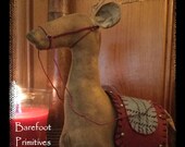 Primitive Reindeer doll Winter Christmas Saddle penny rug ePATTERN