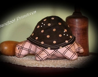 Turtle Pin Cushion pink brown polka dot Pin Keep sewing