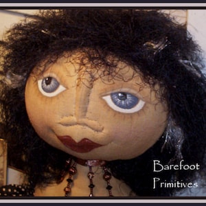 PATTERN PDF Primitive sculpted Doll Pumpkin Shaker Eudora Fall halloween