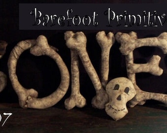 Mailed PAPER PATTERN Alphabet Bones Halloween Fall skull spider