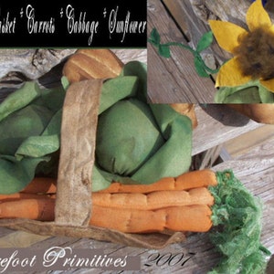 Veggie Basket Carrot Cabage Sunflower vegetable Spring bowl filler digital PATTERN