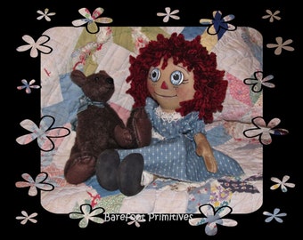 Raggedy Ellie Bear doll Needle Sculpted critter animal Digital e PATTERN