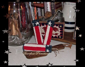Firecrackers Americana Punch Needle Patriotic bowl fillers Epattern