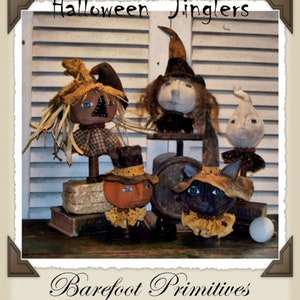 Halloween Jinglers Cat Pumpkin Ghost Witch Scarecrow Nodders Make do Fall ePATTERN