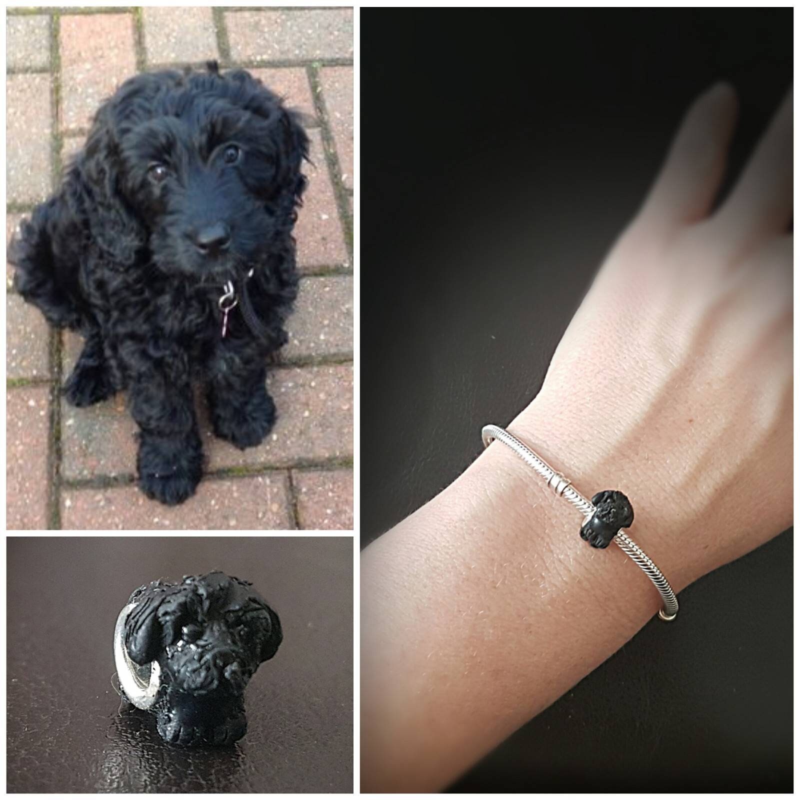 Black Cockapoo Polymer Clay Charm Bead to Fit Pandora Bracelets Etsy