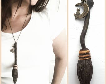 Witch's Broomstick Necklace