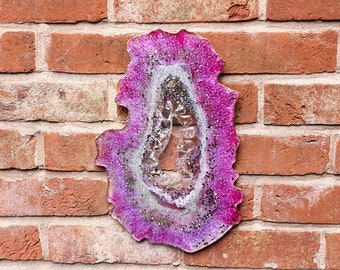 Purple Resin Geode Wall Art