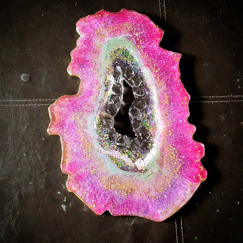 Purple Resin Geode Wall Art Etsy