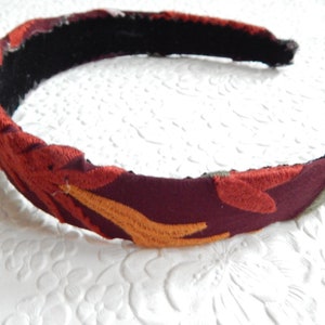 RUST embroidered headbands, curly hair accessory, wide and thin headbands for women leaf