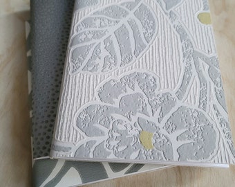 GRAY mini sketchbooks, travel diary, meditation journal, plant care journal, 4.5 x 5.5 inches, share with a friend, UNLINED