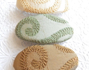 Ivory green gold hair barrette, swirl clip for thick hair, choose from 3 colors