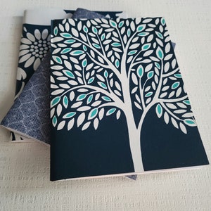 NAVY MIX mini sketchbooks, travel diary, meditation journal, plant care journal, 4.5 x 5.5 inches, share with a friend, UNLINED