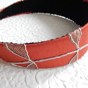 RUST embroidered headbands, curly hair accessory, wide and thin headbands for women silver leaf