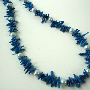 Blue coral and freshwater pearls image 1