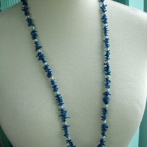 Blue coral and freshwater pearls image 5