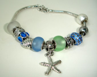 Chrystal blue - charm bracelet - Seastar