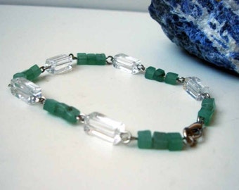Jade and rock crystal bracelet