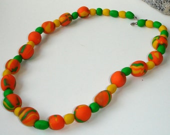 Colorful polymer clay necklace