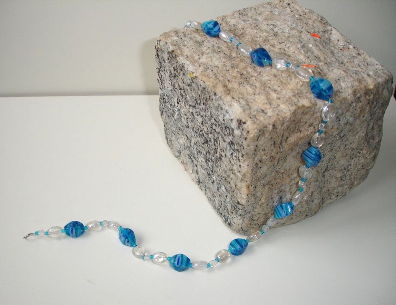 Blue glass and millefiori