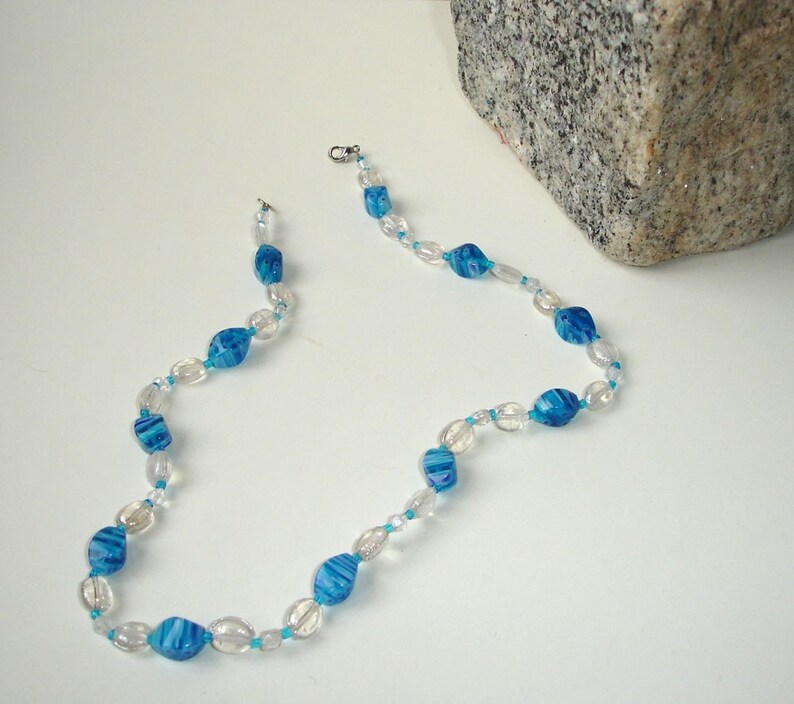 Blue glass and millefiori