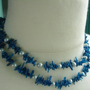 Blue coral and freshwater pearls image 3