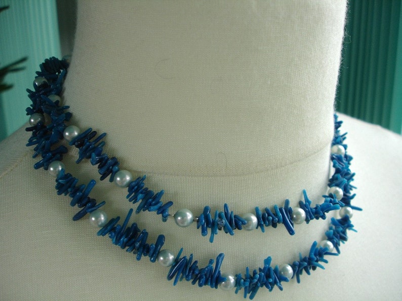 Blue coral and freshwater pearls image 3