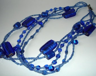 Blue glass necklace