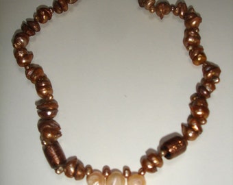 Freshwater pearls in brown