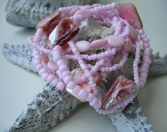 8 pink bracelets