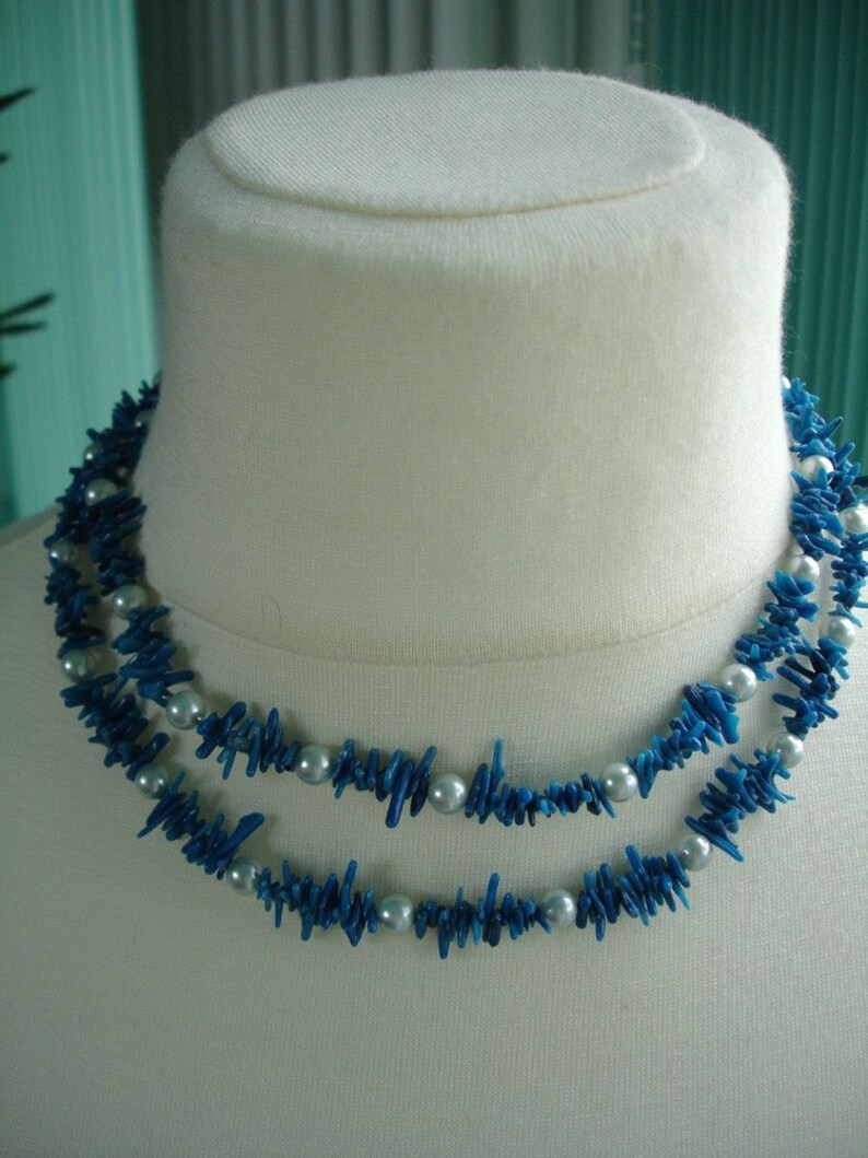 Blue coral and freshwater pearls image 4