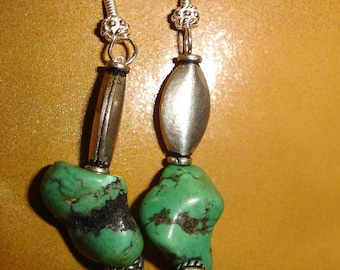 Turquoise and sterling silver earrings