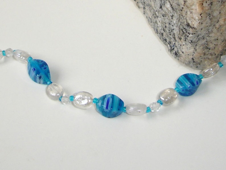 Blue glass and millefiori
