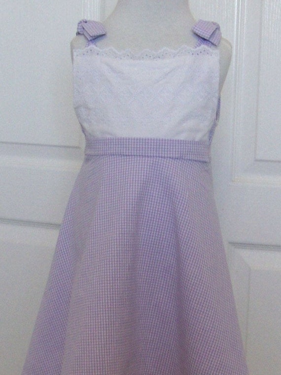 girls purple gingham dress