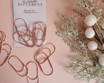 Élégants trombones en or rose de 50 mm | Cadeau pour elle | Cadeau pour professeur | Petits cadeaux | Accessoire de papeterie | Papeterie indispensable