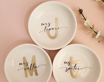 Personalized Trinket Dish, Wedding Ring Holder, Engagement Jewelry Dish, Gift for Bride, Engagement Gift, Jewelry Tray, Wedding Gift