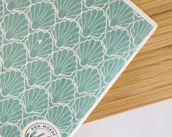 Lave-vaisselle suédois vert menthe Saint-Jacques | Compostable et biodégradable | Cadeau minimaliste | Lavette suédoise | Tissu durable | Lavette