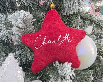 Étoile de Noël personnalisée en velours/décoration de Noël