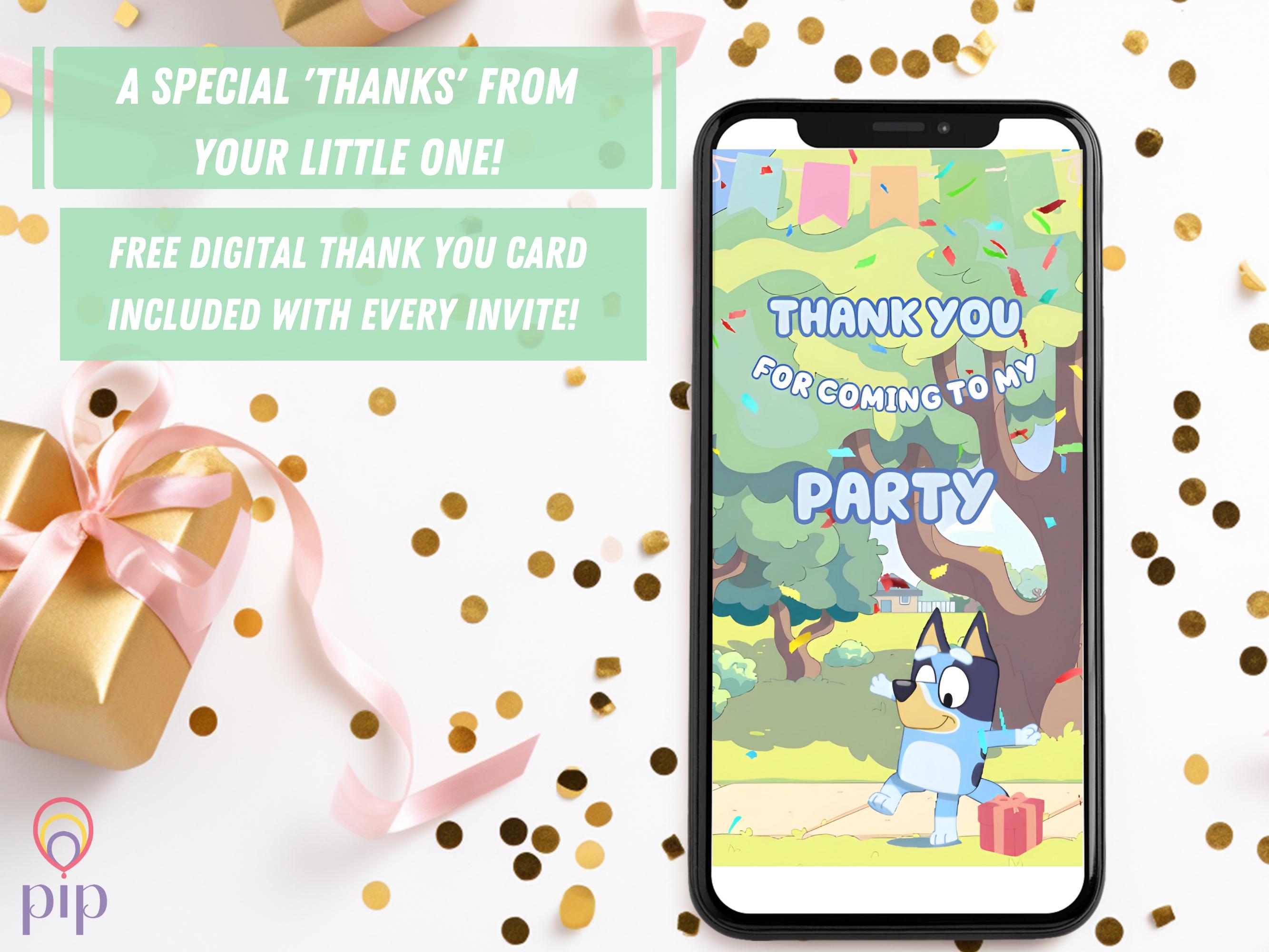 Blue Dog Invitation Template - Girls
