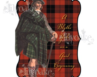 Tartan Baronial Holiday Panel Card