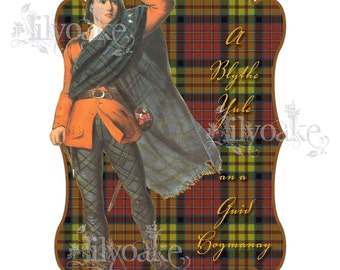 Tartan Baronial Holiday Panel Card