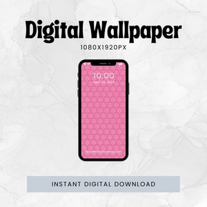 1 elegant rosa digital bakgrundsbild för telefon | Mobil enhets hem- eller låsskärmsbakgrund | 1080px x 1920px | Direkt digital nedladdning