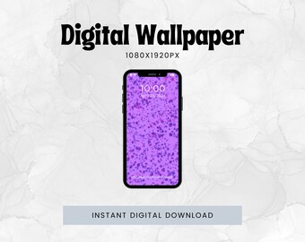 1 Whimsical Purple Stars Digital Wallpaper for Phone | Mobile Device Lock Screen Background | 1080px x 1920px | Instant Digital Download