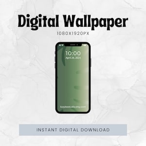 1 Botanical Green Digital Wallpaper for Phone | Mobile Device Home or Lock Screen Background | 1080px x 1920px | Instant Digital Download