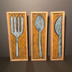 Fork, spoon & knife wall tiles by detroit glass company