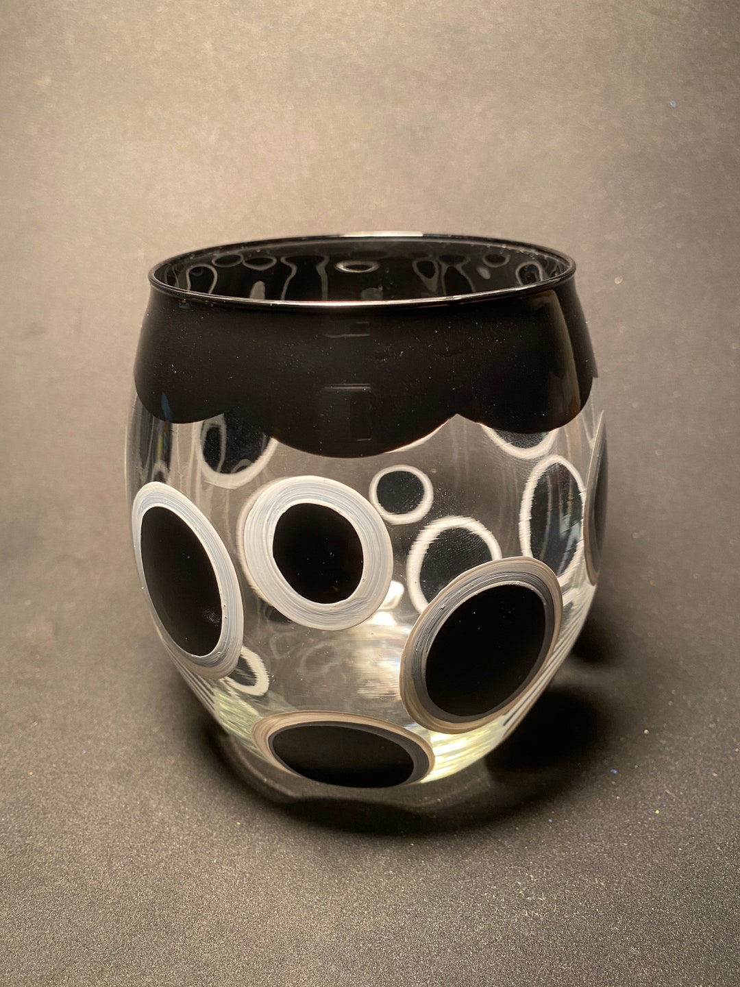 Knick Knack Bowl in Black and White by Detroit Glass Company Etsy