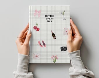 Aesthetic Hardcover Journal, Gratitude, Self Care Notebook