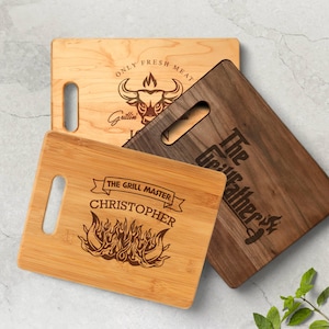 BBQ Cutting Board Personalized, Custom Birthday Gift Husband, Wooden Grill Gift for Men, Cool Gift for Boyfriend, Meat Charcuterie Board