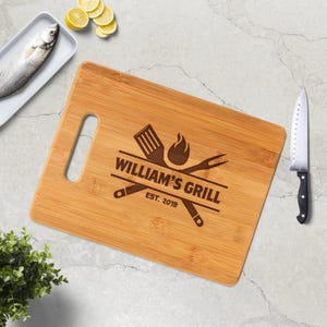 BBQ cutting board gift for him Personalized Cutting Board Wooden Grill Accessories Gifts for Dad Gift for Grandpa Meat Charcuterie Board