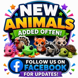 Custom 50 Pack 3D Printed Animals – Pick Your Own Mix – Classroom Prize Bin, Party Favors, Treasure Box Toys