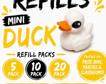 Paquete de recarga de mini patitos – Juguetes para cajas de premios impresos en 3D – Elige 5, 10 o 20 – Recompensas para el aula, recuerdos de fiesta, rellenos para cajas de tesoros